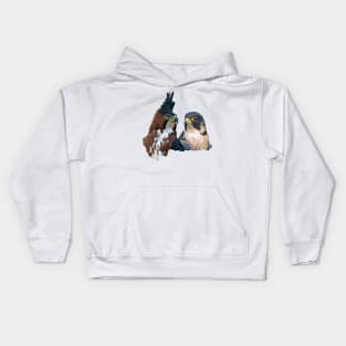 Crested Eagle and Peregrine Falcon Kids Hoodie
